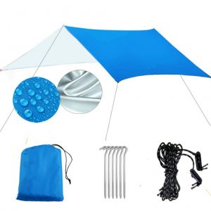Bache De Tente, Hamac, Anti-Pluie, Revetement Argente, Protection Solaire, Impermeable, Tapis De Pique-Nique Multifonctionnel Pour Camping En Plein Air, Plage - Neuf