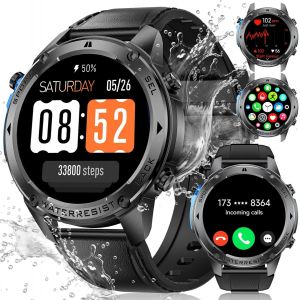 Montre Connectée Homme Militaire Gps,1,43"" Amoled Montre Sport,Smartwatch Noire Avec 170+ Modes Sportifs/Étanchéité 5atm/Fréquence Cardiaque/Compteur,Montre Homme Pour Ios Et Android - Neuf
