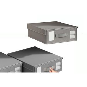Organisateur De Draps Pliable Avec Poign&eacute;e, Bo&icirc;te De Rangement Pour Literie, Tissu Non Tiss&eacute;, 38 X 32 X 12 Cm - Neuf