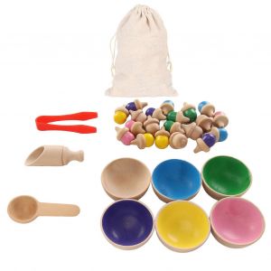 Jouets de tri color&eacute;s en bois glands comptage jouet de tri color&eacute; comptant glands pour enfants d'&acirc;ge pr&eacute;scolaire de maternelle - Neuf