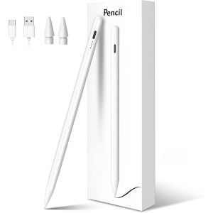 Stylet USB-C pour iPad Apple (2018-2024) ¿ Haute précision, puissance de charge rapide Palm Rejection et sensibilité d'inclinaison, 4 voyants LED, magnétique, compatible avec iPad/iPad Pro/iPad - Neuf