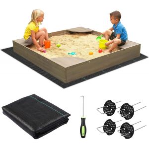 Kalanka-Toile Anti-Mauvaises Herbes - 2 X 2 M - Pour Bac À Sable - Avec Clou De Fixation - Film Anti-Mauvaises Herbes Pour Enfants - Résistant À La Déchirure - Pour Éviter La Croissance Des Mauvaises - Neuf