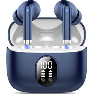 Écouteurs Bluetooth 5.4, 2025 Nouveau Ecouteurs Sans Fil Avec Hifi Stéréo, 40H Mini Oreillette Sans Fil Enc Réduction Antibruit Mic Casque Bluetooth, Ip7 Étanche Ecouteurs Noir, Pour Android Ios - Neuf