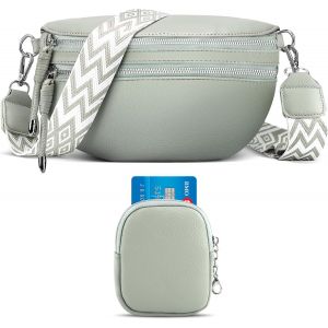RFCBC-Sac à bandoulière en cuir pour femme - Élégant - Avec 3 compartiments - Petit sac à main moderne - Avec large bandoulière - Élégant - Neuf