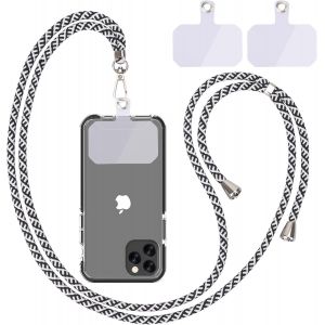 Tianyi-Cha&icirc;ne De T&eacute;l&eacute;phone Portable Universelle - Cordon Universel Pour T&eacute;l&eacute;phone Portable - &Agrave; Suspendre Autour Du Cou - Avec Cordon De T&eacute;l&eacute;phone Portable - R&eacute;glable Et Amovible - Diagonale 1 Noir Et - Neuf