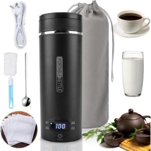 Mini Bouilloire Portable Electrique De Voyage 500Ml,Bouilloire Electrique Portable,Tasse De Chauffage Rapide,Inoxydable 316 Avec 4 T&eacute;mp&eacute;rature R&eacute;glable,Pour Th&eacute;,Lait,Caf&eacute;[BOU9180152] - Neuf