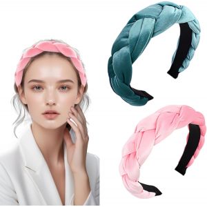 Serre Tete Maquillage,2 Pi&egrave;ces Serre Tete Femme Bandeaux Mode Pour Femmes,Bandeau Cheveux Femme Pour La Maison,L'ext&eacute;rieur,Le Sport Et Le Yoga(Rose,Gris) - Neuf