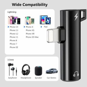 Mobile Phone Aux Adapter To 3.5mm Jack Audio Adapter 3.5mm Headphone Jack For Iphone 14/13/12/11/X/Xs Max/Xr/8/7 - Neuf