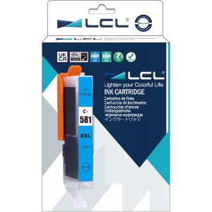 ERYI-Cartouche D'Encre Compatible Cli-581 C Cli-581 Xl C Cli-581 Xxl C 1995C001 12.5 Ml (1Cyan) Remplacement Pour Canon Pixma Tr7550 Tr8550 Ts6150 Ts6151 Ts6250 Ts8150 Ts8151 Ts8152 Ts9150 Ts9155 - Neuf