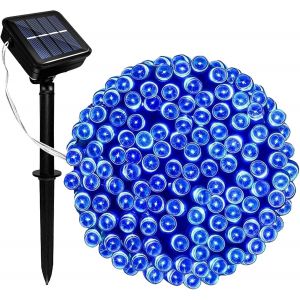 KAL-Guirlande Solaire Exterieur, Étanche Solaire Lumière 12 Mètre 8 Modes 100 Led Guirlande Solaire Lumière Pour Jardin Patio Arbres Clôture Mariage Noël Décorations - Neuf