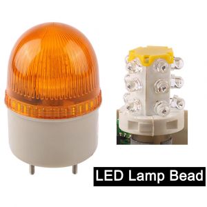 DC12V 24V AC110V 220V LED/LTE-2071 Rouge Jaune Vert Bleu Industriel Lumière D'iode Lampe Petite Sirène Lumière Avec/Sans Buzzer - Type Yellow-LED Lamp Bead-AC220V-With Buzzer - Neuf