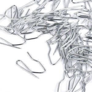 Lot de 100 crochets de rideaux en m&eacute;tal (argent), &eacute;pingles et crochets de 3 cm pour rideaux pliss&eacute;s, en acier inoxydable pour porte/fen&ecirc;tre/rideau de douche - Neuf