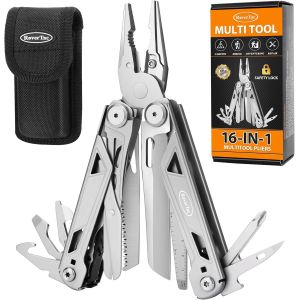 Ytfhg-Pince Multi-Outils Couteau De Poche Multi-Outils 16-En-1 Multitool Knife Tactical Edc Gear Pince À Ressort Ciseaux Couteau Coupe-Fil/Scie Ouvre-Bouteille Tournevis Multitool De Poche - Neuf