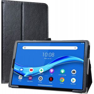 Compatible With Tab K10 Case, Pu Leather Folding Stand Folio Case Cover For 10.3 Inch Lenovo Tab K10 / Lenovo Tab M10 Plus/Smart Tab M10 Plus (Not Fit Smart Tab M10), Black - Neuf