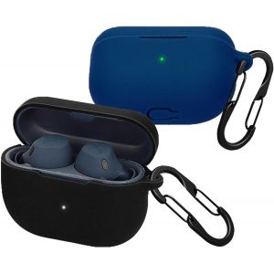 [Lot de 2] Coque Compatible avec Jabra Elite 8 Active Gen 2 / Elite 10 Gen 2 / Elite 8 Active/Elite 10 [avec 2 Mousquetons], &Eacute;tuis en Silicone Anti-Chocs pour Casque Bluetooth - Noir Bleu - Neuf
