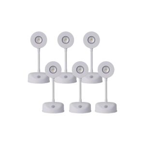 Lot De 6 Appliques Murales Led Sans Fil Avec Veilleuse, Rechargeables Par Usb Et Dot&eacute;es D'un D&eacute;tecteur De Mouvement - Neuf
