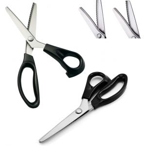 Kalanka-2 X Ciseaux Cranteurs Pour D&eacute;coupe De Tissu Et Artisanat En Papier, Avec 5 Mm Zigzag Et Bords Des P&eacute;toncles, Ciseaux De Couture, Ciseaux Zig Zag - Neuf