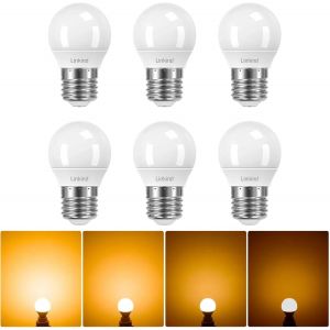 Kal-Ampoule Led E27 Dimmable, 4.2w Équivalent À 40w, Blanc Chaud 2700k 470lm, Ampoules Mini Globe G45 Avec Culot À Vis Gros, Lampe Intensité Variable 220-240v, Lot De 6 - Neuf