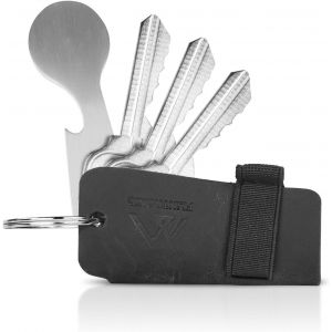 KAL-&reg; Porte-Cl&eacute;s En Cuir V&eacute;ritable | Porte-Cl&eacute;s Homme | Organiseur De Cl&eacute;s Avec Jeton Pour Chariot, Bo&icirc;te-Cadeau Styl&eacute;e, Pour Jusqu'&Agrave; 6 Cl&eacute;s - Neuf