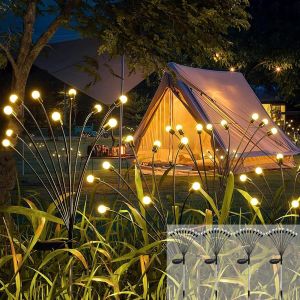 Lampe Solaire Luciole, 4 Pi&egrave;ces10led Lumiere Solaire Exterieur Ip65 &Eacute;tanches D'ext&eacute;rieur, Pour Jardin, Patio, Cours, Balcon D&eacute;coratif (Blanc Chaud) - Neuf