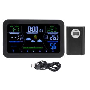 SUBZONAL-Horloge m&eacute;t&eacute;o, thermom&egrave;tre m&eacute;t&eacute;o num&eacute;rique &agrave; affichage couleur, jauge pr&eacute;cise de temp&eacute;rature et d'humidit&eacute; avec pr&eacute;visions m&eacute;t&eacute;orologiques pour la maison - Neuf