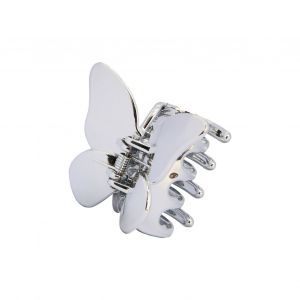 Griffe À Cheveux Style Papillon, Dents Antidérapantes, Épingle À Cheveux Pour Femmes, Forte Adhérence, Couleur Unie, Griffe Arrière, Accessoires Pour Cheveux-Argent - Neuf