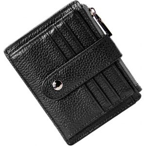 asas-Homme Femme Porte Carte De Credit Cuir Rfid Blocage Portefeuille Cuir Petit,Porte Carte Slim Avec Poche À Monnaie,Petit Porte Monnaie Cuir Avec 9 Emplacements De Carte - Neuf