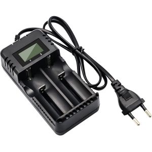 KGABERY-Chargeur De Batterie Chargeur De Batterie Au Li-Ion À Lcd Affichage Charge Rapide Intelligente Tête À 2 Fentes Compatible Avec Une Variété De Batteries Li-Ion 3,7 V 26650/18650/14500/16340 - Neuf