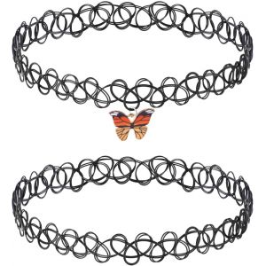 Kal-Lot De 2 Colliers Ras Du Cou Extensibles Pour Femme, Adolescente, Fille, Enfant - Bijoux Au Henné - Style Été - Style Été - Neuf