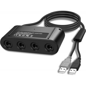 Controller Adapter For Gc, Compatible With Switch Super Smash Bros Ngc Adapter For Wii U/Pc Usb & Switch With 4 Port/Turbo And Vibration Features - Neuf