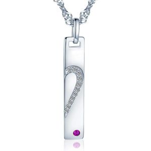 Kal-Collier De Couples, Pendentif En 925 Argent, Pendentif C?ur, Orné La Strass, Collier De Femme Homme, ""Promesse D'amour - Neuf