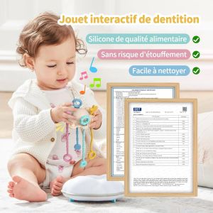 Montessori Toy-Baby Games for Fine Motor Skills,100% Food Grade Silicone with Built-in Rattle Function and Easy Clean Design (Cream) - Neuf