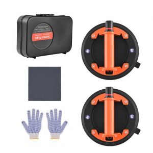 Ventouse pour Carrelage 203 mm-Duoku-avec Poign&eacute;e en M&eacute;tal, Lot de 2, Capacit&eacute; de Levage 195 kg, &Eacute;tui de Transport Inclus - Neuf