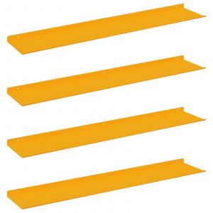 vidaXL &Eacute;tag&egrave;re Murale 4 pcs Jaune moutarde 100 x 18 x 2,5 cm - Neuf