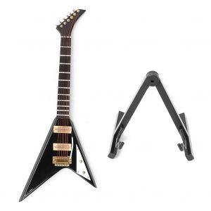 Mini guitare electrique en bois de 18 cm, modele d'instrument de musique, cadeaux, decoration d'interieur - Neuf