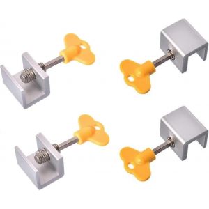 Serrure de sécurité de porte de fenêtre réglable en 4 pièces,loquets de fenêtre coulissants en alliage d'aluminium,pour la sécurité des enfants - Neuf