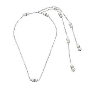 Collier Long Sautoir En Y Orn&eacute; De Perles De Cristal, Style Ann&eacute;es 1920, Pour Mari&eacute;e Vintage. Accessoires De Mariage. - Neuf