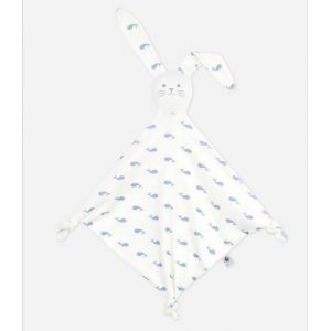 Doudou lapin Petit Bateau blanc baleines peluche jouet b&eacute;b&eacute; coton peluche naissance - Neuf