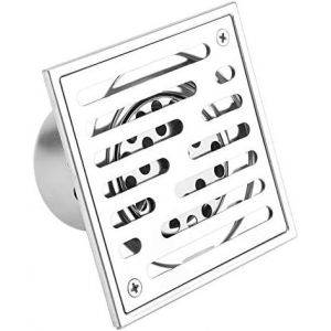 Argent - Siphon de douche Tonysa en acier inoxydable 110 x 110 mm, siphon de sol de salle de bain de gros calibre, grille de drainage, siphon de douche pour cuisine et salle de bain (110 x 110 mm) - Neuf