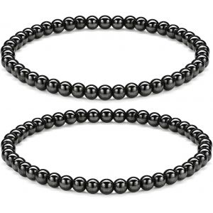 Kal-Lot De 2 Bracelets Magn&eacute;tiques Color&eacute;s En H&eacute;matite, 6 Mm, &Eacute;liminent L'&eacute;lectricit&eacute; Statique, Bracelets Magn&eacute;tiques Puissants - Neuf