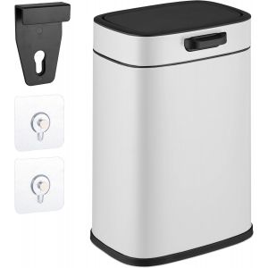 Poubelle de cuisine suspendue Vol. 5 L,conteneur poubelle avec couvercle,plastique,poubelle,HWD : 29 x 21 x 18 cm,blanc - Neuf