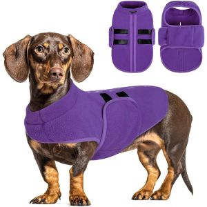 Jgd-Pull Pour Chiens Et Chats - Gilet En Polaire Doux Avec Harnais - Chaud Pour Petite Taille, Moyenne Et Grande Taille - Violet (S) - Neuf