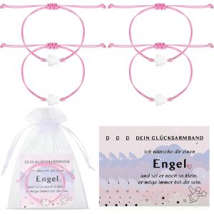 Eryi-4 Ensembles Bracelet Porte-Bonheur Carte Bracelet Porte-Bonheur Pour Femmes Réglable Pour Anniversaire Cadeau De Noël Souvenir Cadeau Porte Bonheur - Neuf
