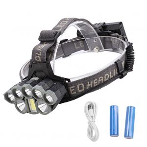 Hjlian Lampe Frontale D'exterieur Portable A 8 Led Avec Chargeur Usb, Ideale Pour Le Cyclisme Et Le Camping - Neuf