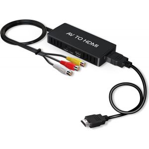 Rca Vers Hdmi,Adaptateur Av Vers Hdmi 1080p,Adaptateur Composite Pour Pc/Tv/Wii/Ps1-3,Prise En Charge Pal/Ntsc & Lecteurs Dvd/Vhs/Vcr/Blu-Ray-Compatible Windows/Mac - Neuf