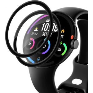 KAL-2 Pi&egrave;ces Verre Tremp&eacute; Pour Google Pixel Watch 3 45Mm, Hd Haute Sensibilit&eacute; Film Protection &Eacute;cran Pour 3 45Mm, Ultra R&eacute;sistant Duret&eacute; 9H Vitre Protection, 3D Vt Sans Bulles Protection D'&Eacute;cran - Neuf