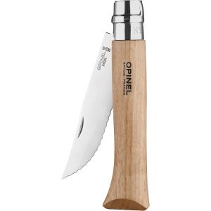 Oayew-Opinel - N&deg;12 Couteau De Poche Crant&eacute; - Lame 12 Cm Acier Inox, Manche Bois De H&ecirc;tre, Usage Quotidien, Bague De S&eacute;curit&eacute; Virobloc - Fabrication Fran&ccedil;aise - Neuf