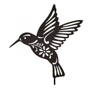 Décoration Murale En Métal Noir Représentant Un Colibri, Sculpture En Fer Forgé, Décoration Murale En Métal, Décoration Murale En Métal Pour Jardin, Cour, Paysage (Noir) - Neuf