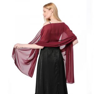200*70cm Soir Capes Et Étoles Dans La Pure Mousseline De Soie Élégante Souple En Soie, Rouge - Neuf