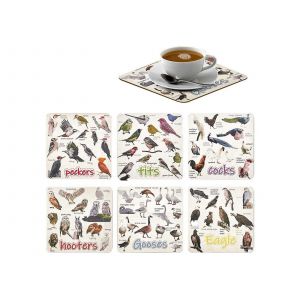 Lot De 6 Sous-Verres Antid&eacute;rapants &Agrave; Motifs D'oiseaux Pour La Maison Et Le Bar - Neuf